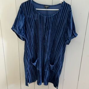 Royal blue velvet tunic